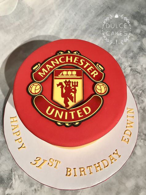 Manchester United Birthday Cake Football Cake Manchester United, Manchester United Cake, Soccer Birthday Cakes, Football Birthday Cake, Birthday Cake For Him, Football Cake, Cake Name, Simple Cake Designs, Soccer Birthday