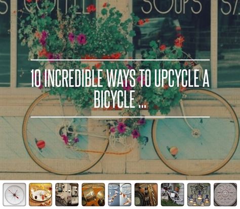 10 #Incredible Ways to Upcycle a #Bicycle ... → #Lifestyle #Variation Upcycle Bicycle, Upcycle Bike, Lazy Susan Table, Wheel Clock, Bicycle Wheels, Old Bicycle, Bicycle Seats, Bicycle Wheel, Old Bikes