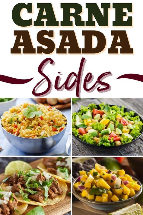 These tempting carne asada sides are perfect for any Mexican meal. From rice to street corn to tortillas, you can't go wrong with these easy dishes. Sides For Carne Asada Dishes, Sides With Carne Asada, Carne Asada Tacos Sides, What To Serve With Carne Asada, Carne Asada Meals Ideas, Side Dishes For Carnitas, Carne Asada Side Dishes Mexican, Side Dishes For Carne Asada, Carne Asada Sides Dishes