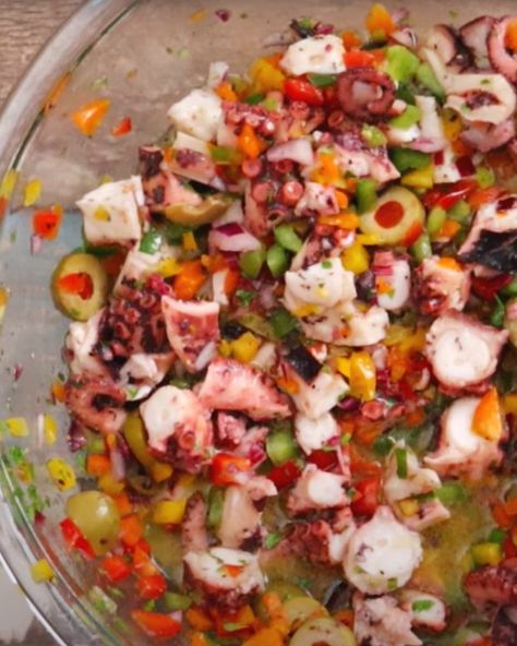 Pulpo Salad Puerto Rican, Cooking Octopus Recipes, Grilled Octopus Recipe Portuguese, Canned Octopus Recipes, Grilled Octopus Salad, Octopus Salad Italian, Octopus Salad Puerto Rican, Cooked Octopus Recipe, Octopus Recipes Grilled