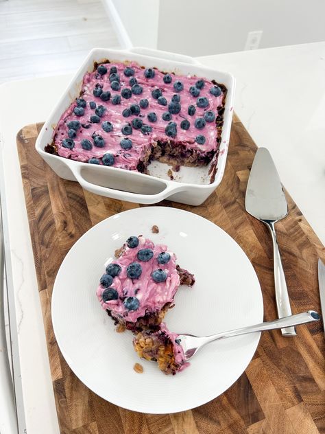 Blueberry Cheesecake Baked Oats, Protein Blueberry Cheesecake, Cheesecake Baked Oats, Chocolate Protein Bites, Protein Blueberry, Coconut Allergy, Cheesecake Baked, Chocolate Raspberry Brownies, High Protein Yogurt