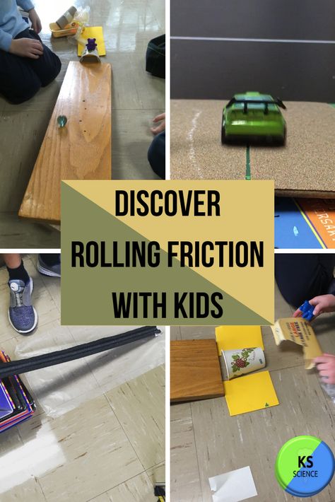 Experiment with rolling friction for your forces and motion science unit.  The science of friction is fun for kids.  Discover ways to teach rolling friction in your lesson plans.  They are easy to set up and use simple supplies. Friction Experiments For Kids, Friction Activities, Third Grade Science Activities, Transportation Science, Classroom Science Experiments, Apologia Physical Science, Forces And Motion, Kimberly Scott, Play Stations