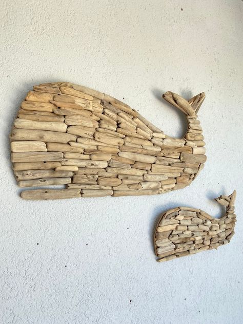 Excited to share this item from my #etsy shop: Driftwood Mother Whale and Baby Whale , Wooden Whale Wall Art, Whale Decor, Cute Wall Decor, Coastal Decor, Nautical Beach Wall Decor... Driftwood Whale, Whale Wall Decor, Whale Sign, Baby And Mother, Whale Decor, Whale Wall Art, Wooden Whale, Diy Summer Crafts, Ocean Style