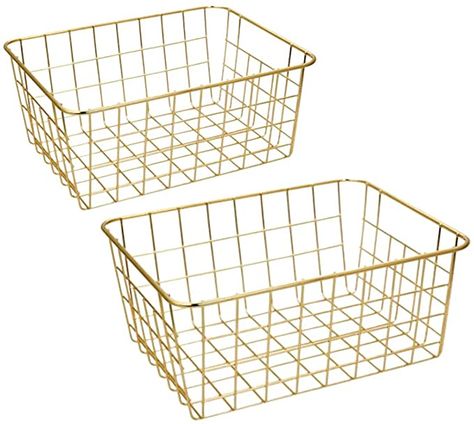 Gold Wire Basket, Kitchen Wall Cabinet, Organizing Storage, Gold Basket, Wire Basket Storage, Kitchen Wall Cabinets, Wire Storage, Crafts Decor, Metal Baskets