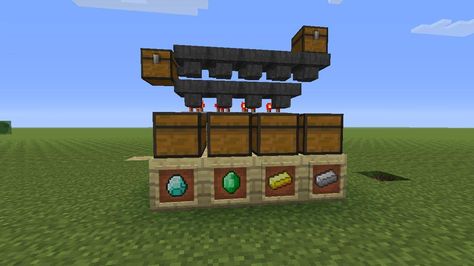 Minecraft Sorting System Redstone Creations, Minecraft Redstone Creations, Minecraft Storage, Minecraft Challenges, Minecraft Redstone, Minecraft Farm, Minecraft Inspiration, Minecraft Room, Minecraft Furniture