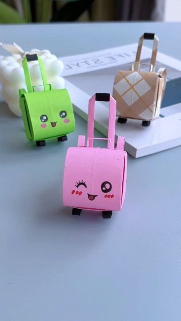 paper crafts creator on Instagram: "Get Ready for School with this Mini Trolley Schoolbag!

#BackToSchool #OrigamiCraft #HandmadeFun #DIYSchoolSupplies #OrigamiArt" Paper Suitcase, Get Ready For School, Ready For School, Diy School Supplies, School Readiness, Origami Art, Origami Crafts, Get Ready, Origami