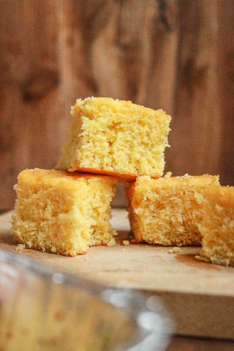 Sheet Pan Cornbread | Lilies and Loafers Sour Cream Cornbread, Pan Cornbread, How To Make Cornbread, Corn Bread Bake, Jiffy Cornbread, Creamed Honey, Baking Muffins, Corn Bread Recipe, Clam Chowder