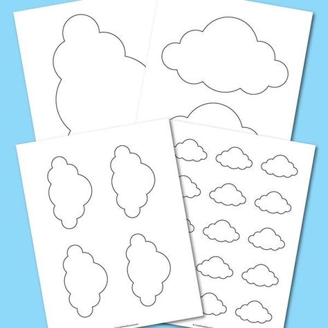 Cloud Template Printable Cloud Template, Easter Religious Crafts, Cloud Template, Fall Paper Crafts, Halloween Decorations For Kids, Halloween Craft Projects, Cute Cupcake, Fox Decor, Valentine Crafts For Kids