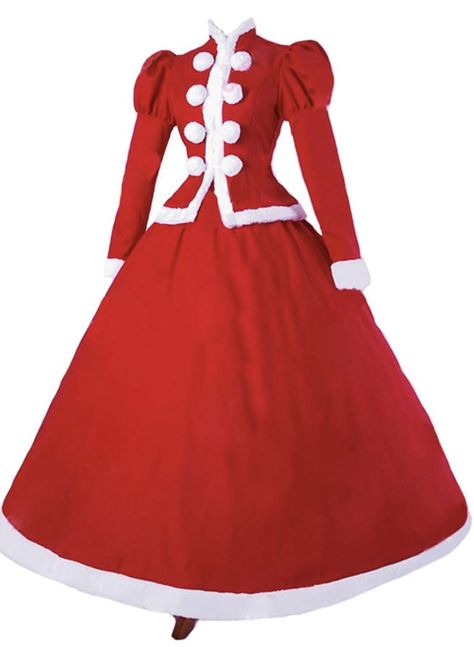 Santa Dress Women, Victorian Christmas Dress, Theater Dress, Mrs Claus Dress, Gown Queen, Masquerade Gown, Dress Masquerade, Theatre Dress, Vintage Christmas Dress