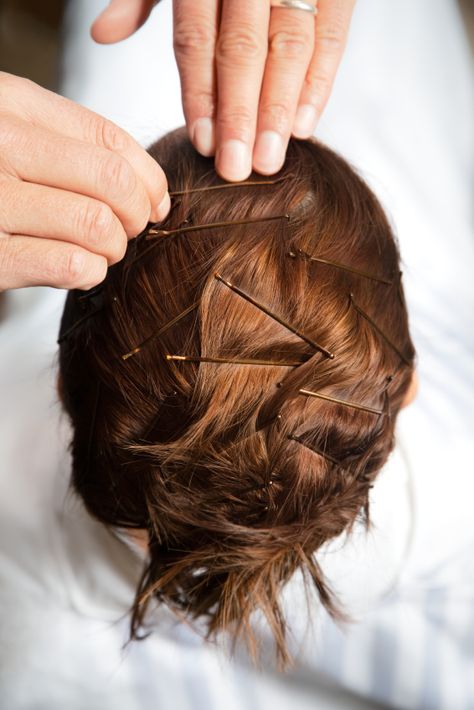 Bobby Pin How To: Which Pins to Use Where | StyleCaster Performance Hairstyles, Bobby Pin Hairstyles, Bobby Pin, Hair Art, Hair Dos, Hair Cut, Diy Hairstyles, Up Hairstyles, Fine Hair