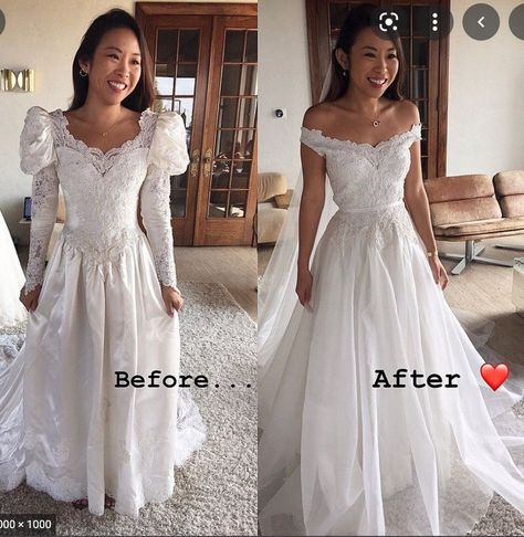 Wedding Dress Transformation, 80s Wedding Dress, Trish Peng, Dress Transformation, Upcycled Wedding Dress, Dress Makeover, 80s Wedding, Old Wedding Dresses, Old Wedding