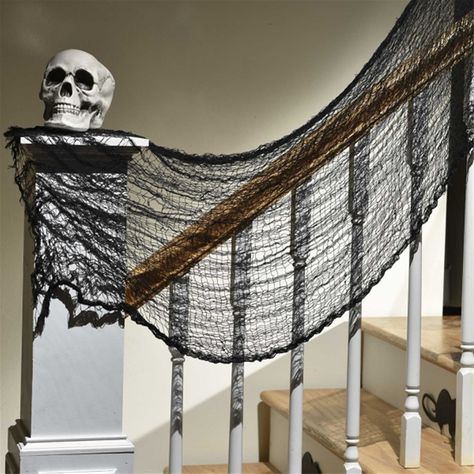 Arrives by Tue, May 24 Buy BLACK HALLOWEEN CREEPY CLOTH at Walmart.com Outside Halloween Decorations, Haunted House Halloween Party, Halloween Fest, Casa Halloween, Rustic Halloween, Halloween House Party, Halloween Creepy, Scary Halloween Decorations, Halloween Party Themes