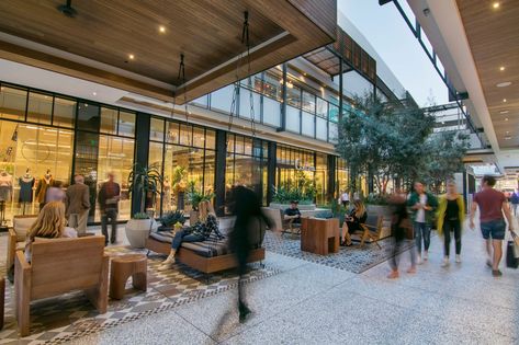 Retail Street Design, Century City Mall, Westfield Century City, Mall Facade, Retail Architecture, Wooden Canopy, Street Mall, Facade Architecture Design, Led Diodes