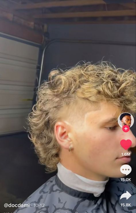 Curly Blond Hairstyles Men, Mullet Perm Hairstyles Men, Curly Mowhak Hairstyle Men, Blonde Curly Mullet Men, Permed Mullet Men, Jj Haircut, Baseball Flow Haircut, Baseball Mullet Haircut, Baseball Haircut Boys