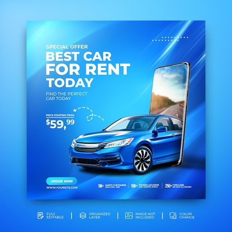 Car Advertising Design, Facebook Post Design, Travel Creative, Fashion Logo Branding, Digital Marketing Design, Instagram Feed Ideas Posts, Banner Ads Design, Graphic Design Lessons, Creative Poster Design