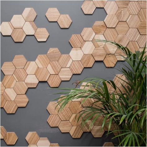 Hexagon Wall Art, Hexagon Decor, Hexagon Mirror, Hexagon Wall, Wood Hexagon, Wall Mosaic, Wood Wall Sculpture, Geometric Sculpture, Wooden Texture