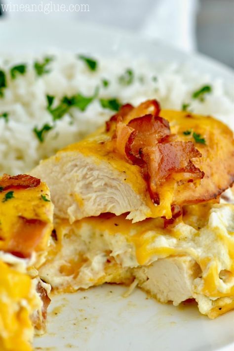 Bacon Cheese Stuffed Chicken, Breaded Stuffed Chicken Breast, Chicken Bacon Ranch Bake, Chicken Breast With Bacon, Stuffed Chicken Breast Cream Cheese, Great Chicken Recipes, Chicken Breast Recipes Baked, Cheddar Chicken, Stuffed Chicken Breast