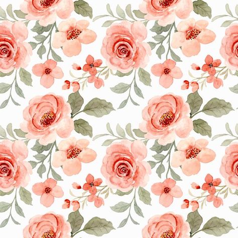 Watercolor Rose Flower, Rose Pattern Design, Flower Seamless Pattern, Watercolor Flowers Pattern, Flower Print Pattern, Scrapbook Patterns, Rose Illustration, Print Design Art, Flower Texture