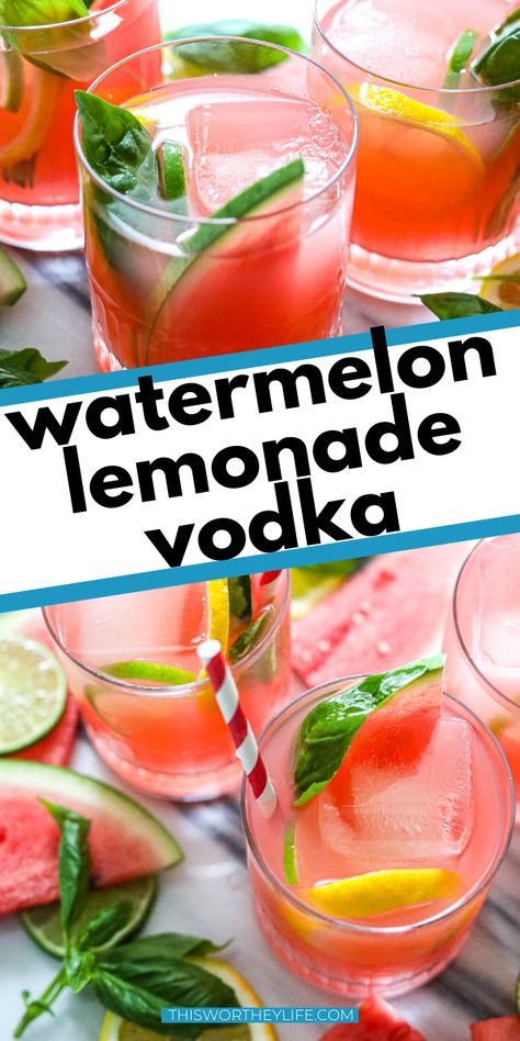 Mix your favorite vodka with pink lemonade and watermelon to create this sweet summer drink! Sommer Mad, Resep Smoothie, Perfect Summer Drink, Watermelon Lemonade, Summer Snacks, Lemonade Recipes, Cooking Classy, Summer Drink, Fruit Drinks