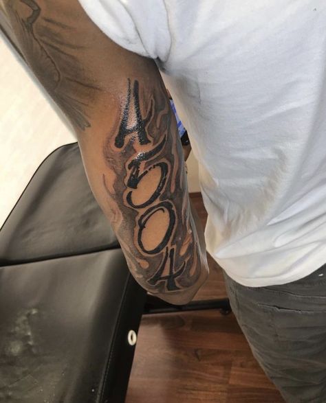 Bicep Tattoo Men Sleeve, Bicep Tattoo Stencil, Legs Tattoo Men Ideas Design, Long Live Tattoos, 713 Tattoo, Inner Bicep Tattoo Men, Arm Tattoos Lettering, Small Dope Tattoos, Arm Tattoos Black