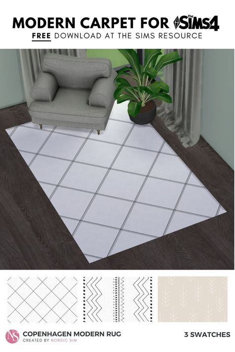 Sims 4 Cc Free, Muslim Prayer Rug, Scandinavian Carpet, Free Sims 4, Sims 4 Expansions, Free Sims, Scandinavian Rug, Sims 4 Cc Furniture, Scandinavian Interior Design