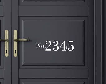 House Number Door Decal, Apartment Number Door Decal, Door Decor, House Number Door Decal, Front Door Decor, Vinyl Lettering, Vinyl Decal Front Door Apartment, Boat Name Decals, Door Apartment, Hello Door Decal, Kitchen Decal, House Numbers Diy, Front Door Decal, Mirror Decals, Number Ideas