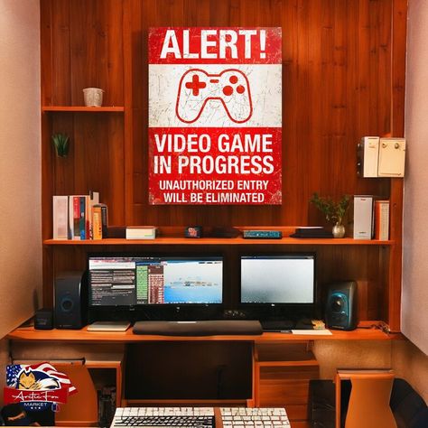 🎮🚨Get ready to level up your wall decor game with our hilarious 'Video Game in Progress' sign! 😂🔥 Perfect for any gamer's room, this sarcastic wall art is a must-have. 💰Get yours now for only $24.50! #gamer #videogames #funny #walldecor #gaming #sarcastic #giftideas #gamerlife #gamingcommunity #homedecor #Trendygiftbaskets #bathroomdecor #veteranowned #madeintexas #madeinusa Shop Now https://arcticfoxmarketus.etsy.com/listing/1725019462/funny-gaming-warning-poster-video-game Warning Poster, Gamer Friends, Geeky Decor, Funny Gaming, Gamer Room, Funny Posters, Gaming Decor, Gamer Life, Gamer Gifts