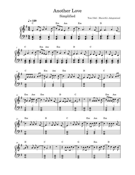 Another Love Piano Sheet Music, Another Love Piano Notes, Another Love Violin, Another Love Piano, Tom Odell Another Love, Keyboard Noten, Love Keyboard, Sheet Music For Flute, Popular Piano Sheet Music