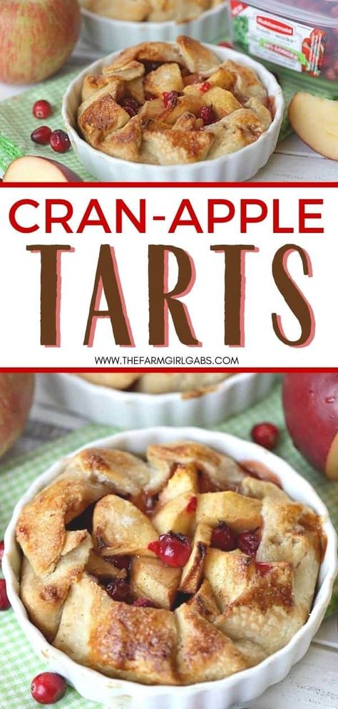 Sweet apples and tart cranberries collide to make these delicious Apple Cranberry Tarts. These mini apple pies are the perfect recipe for your fall celebration. This cran-apple pie recipe is perfect the perfect portion for dessert. Try this easy apple pie recipe. Apple Cranberry Pie Recipe, Cranberry Tart Recipe, Easy Apple Pie Recipe, Apple Cranberry Pie, Cranberry Tart, Apple Pie Recipe Easy, Sweet Apples, Sugar Free Baking, Easy Apple Pie