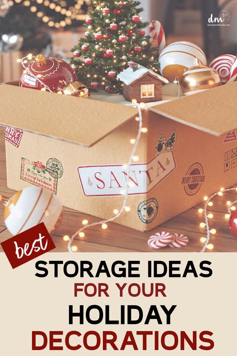 Where to store holiday decorations, making the most of the space in your home. Get our list of easy ideas to organize your holiday decorations. From ornament boxes with compartments to durable moving bags for large items, keep your decor safe and organized. #decorstorage #holidaystorage How To Store Christmas Decorations, Wreath Storage Containers, Store Holiday Decorations, Christmas Decor Storage, Organized Christmas Decorations, Storing Ornaments, Cubby Bins, Christmas Decoration Storage, Christmas Ornament Storage