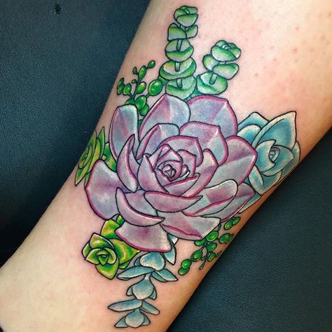 tattoo of succulents                                                       … Succulent Hand Tattoo, Succulent Tattoo Ideas, Tattoo Ideas Succulents, Traditional Succulent Tattoo, Succulent Mandala Tattoo, Succulent Tattoo, Cactus Tattoo, Full Sleeve Tattoo, Botanical Tattoo