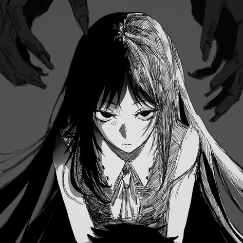 Pfp Manga Girl, 5 Anime, Gothic Anime, Anime Monochrome, Anime Profile, Cute Profile Pictures, Animated Icons, Art Icon, Dark Anime