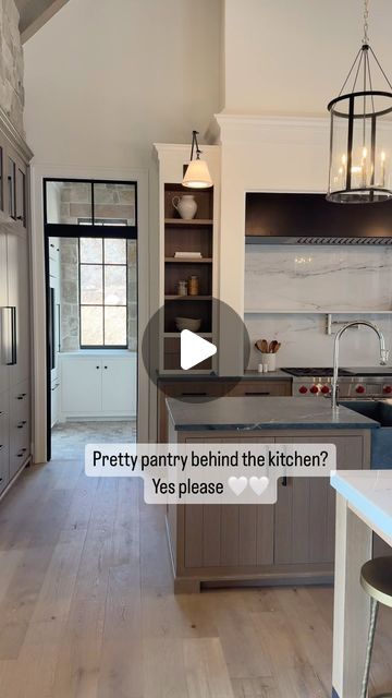 Love adding a beautiful pantry for extra storage and cooking! This one has an amazing smart fridge, a sink and tons of storage. #threesfallproject
Build @splitrockcustomhomes and @grovehomesutah 
Arch @stevet Kitchen With Fridge In Pantry, Walk Through Butlers Pantry Ideas, Large Pantry Ideas, Pantry Behind Kitchen, Scullery Ideas Layout, Lighthouse Cabinetry, Pantry Behind Kitchen Wall, Pantry With Sink, Butlers Pantry Ideas Layout