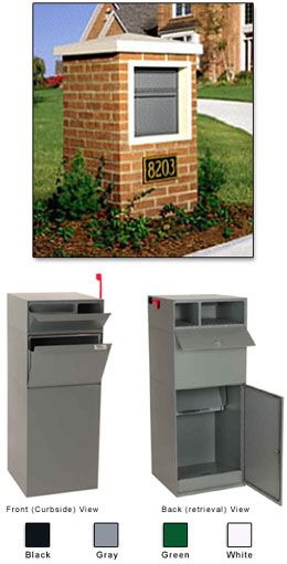 Locking Mail<BR>and Package Drop Drop Box Ideas, Front Yard Fence Ideas, Yard Fence Ideas, Mail Drop Box, Package Mailbox, Stone Mailbox, Commercial Mailboxes, Brick Mailbox, Parcel Drop Box