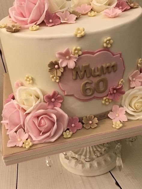 60th Birthday Cake - Cake by Shereen - CakesDecor 60th Birthday Cake For Ladies, 60th Birthday Cake Ideas, 60th Birthday Cake For Mom, Cake For Grandma, Birthday Cake For Mum, 60th Birthday Cake, 90th Birthday Cakes, Birthday Cake For Mom, 70th Birthday Cake