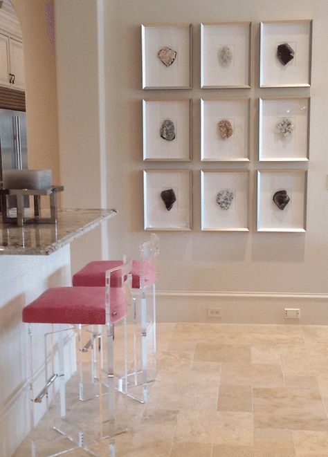 Forget your memories of grade-school rock collections. Here are 10 stylish ways to display gemstones in your own home. Rock Collection Display, Geode Decor, Crystal Room, Displaying Crystals, Cosy Home, Teen Room Decor, Crystals In The Home, Crystal Decor, Girls Room Decor