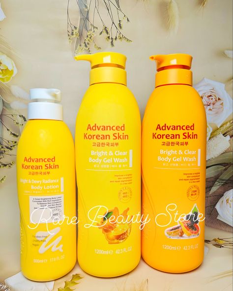 Advanced Korean Skin . . Advanced Korean Skin Bright And Dewy Radiance Body Lotion: A tested brightening body lotion formulated with rich ingredients to balance skin complexion and protect skin barrier with maximum moisture all day. 13,000 . . Advanced Korean Skin Bright And Dewy Radiance Body Gel Wash improves a brighter skin complexion and repair pigmentation in a few wash. 15,000 . . Body wash Available in stock Papaya and mulberry Vitamin C and Vitamin E . . To order . . ———————————— Wha... Brightening Body Lotion, Diy Lotion, Brighter Skin, Body Gel, Skin Lotion, Korean Skin, Skin Complexion, Bright Skin, Skin Barrier