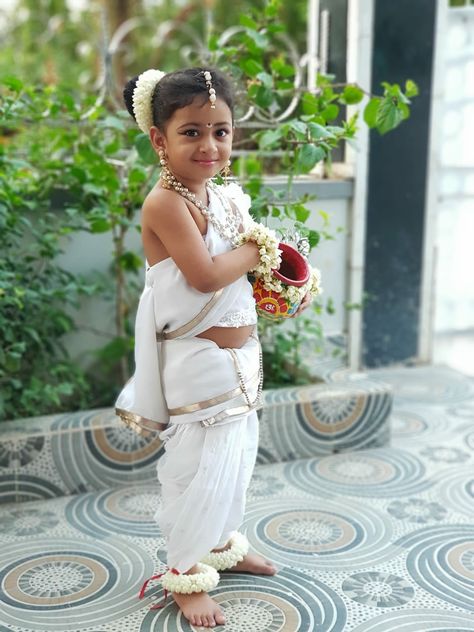 Angel Fancy Dress For Kids, Fancy Dress Competition Ideas For Kids Girl, Fancy Dress Competition Ideas For Kids, God Makeup, Fancy Dress Ideas For Kids, Angel Fancy Dress, Kids Saree, Maternity Shoot Dresses, Indian Baby Girl