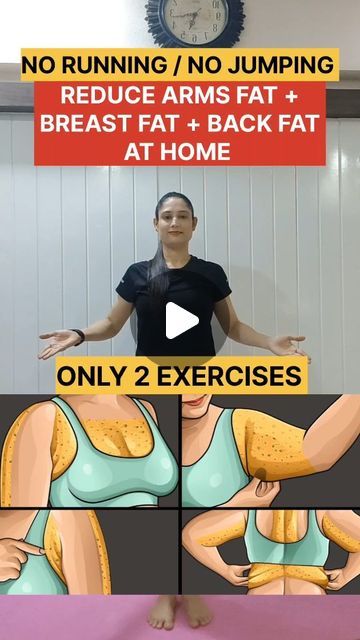 Rinku Joshi on Instagram: "Reduce arms/back and breast fat #armsfat #backfat #breastfat #workout #weightloss #fitness #instareels #viralreels" Exercise To Reduce Arms, Reduce Arm Fat, Side Fat, Lose Arm Fat, Armpit Fat, Arm Fat, Back Fat, Thigh Fat, Upper Body Workout