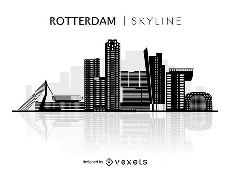 Rotterdam Skyline, Buildings Modern, Skyline Silhouette, Skyline Design, Modern Art Paintings Abstract, 3d Pen, Electronic Media, Modern Art Paintings, Educational Projects