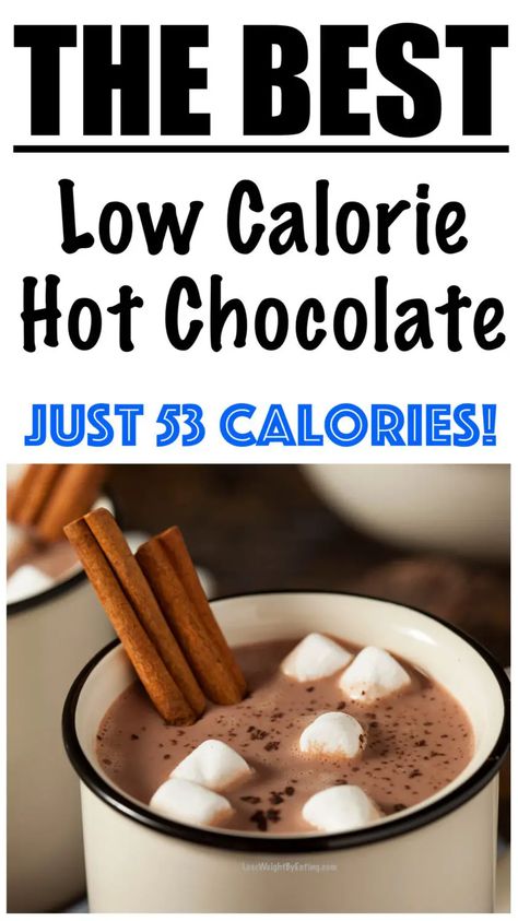 Low Cal Hot Drinks, Weight Watchers Hot Chocolate, Low Calorie Hot Chocolate, Low Calorie Hot Chocolate Recipe, Almond Milk Hot Chocolate, Healthy Hot Chocolate Recipe, Iced Hot Chocolate, 500 Calories Recipes, Hot Winter Drinks