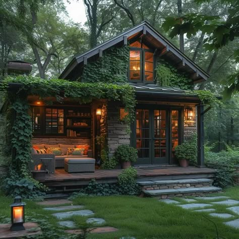 Log Cabin Rustic, Tiny House Inspiration, Tiny House Cabin, Cute House, Cabins And Cottages, Tiny House Living, Tiny House Design, Dream House Exterior, Cabins In The Woods