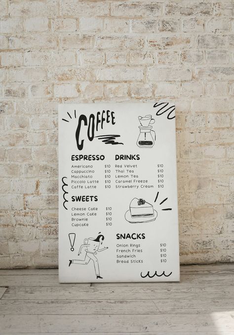 Looking for a quick and easy way to create a professional coffee menu? Our editable coffee menu template is perfect for you! This instant download design is perfect for coffee shops, cafes. What you'll get: A modern and editible coffee menu template in a Canva,  Easy-to-edit design with customizable text and images.  Editible sections for coffee drinks, prices. Why choose our template: Save time and money on professional design Easily update your menu as needed Create a consistent brand image Perfect for both print and digital use HOW IT WORKS: 1. Upon purchase, you'll receive an email from Etsy guiding you to download your file. (You can also access your purchase in your Etsy account under Purchases/Downloads.) 2. Download the file. 3. Open the file and follow the link to Canva. 4. Custom Coffee Cafe Menu Design, Inside Mobile Coffee Trailer, Coffee Bar Menu Ideas, Coffee Menu Design Ideas Layout, Desert Menu Design, Cafe Menu Design Layout, Cafe Menu Card Design, Menu Drink Design, Coffee Menu Ideas