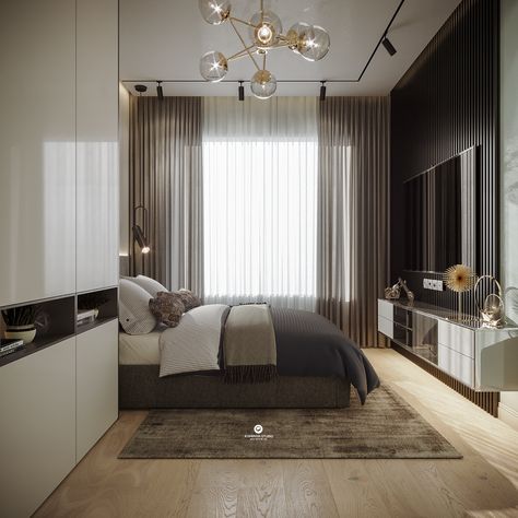 Glass House Design, Curtains Living Room Modern, Grey Bedroom, 3d Studio, Nordic Interior, Contemporary Bedroom, Apartment Interior Design, Design Luxury, Curtains Living Room