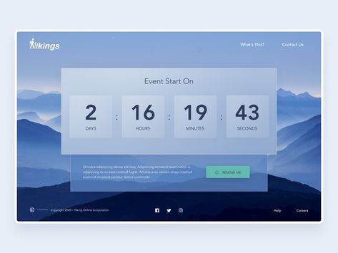 Timer Website, Event Countdown, Webpage Layout, Card Ui, App Interface Design, Event Website, Daily Ui, Web Ui Design, Coming Soon Page