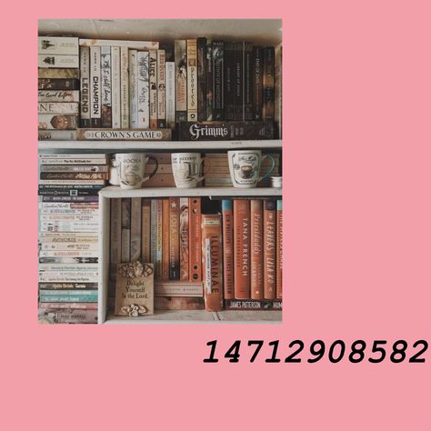 Book Books Decal Bloxburg, Bloxburg Business, Decal Bloxburg, Codes Wallpaper, Ombre Curtains, Queen Alice, Decals Codes, Bloxburg Decals Codes Wallpaper, Code Wallpaper