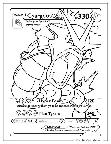 20 Gyarados Coloring Pages (Free PDF Printables) Pokemon Card Coloring Pages, Unicorn Pokemon, Coloring Pages Pokemon, Coloring Pokemon, Pokemon Card Template, Hello Kitty Princess, Pikachu Coloring, Animals Disney, Pokemon Coloring Sheets