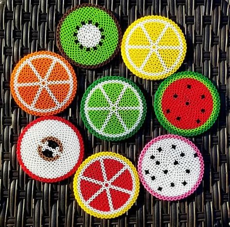 Bead Coasters, Perler Bead Designs, Melty Bead Designs, Perler Beads Ideas, Melt Beads Patterns, Hamma Beads Ideas, Easy Perler Bead Patterns, Melty Bead Patterns, Pearl Beads Pattern