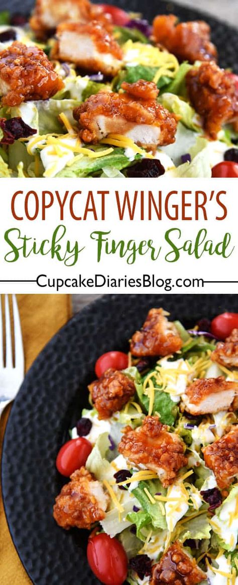 Copycat Winger's Sticky Finger Salad Sticky Finger Salad, Sticky Finger, Dining Light, Baked Chicken Tenders, Salad Salad, Dinner Salad, Curry Chicken Recipes, Easy Salad Recipes, Chicken Salad Recipes