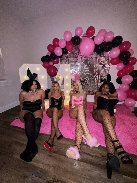 Grown Up Theme Party Ideas, Playboy Bunny Birthday Party Ideas Decorations, 21st Birthday Themes Dress Up, Playboy Bunny Party Theme Decor, Playboy Bunny Birthday Party Ideas, Playboy Bunny Party Theme, Play Boy Bunny Birthday Party Ideas, Playboy Birthday Party Ideas, Playboy Party Ideas